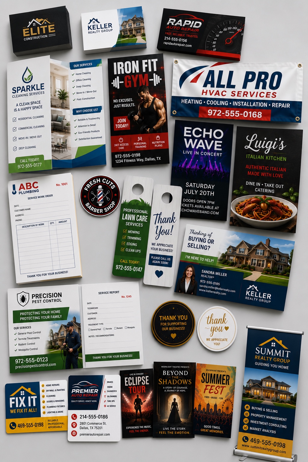 Kwik Print Design printed product showcase